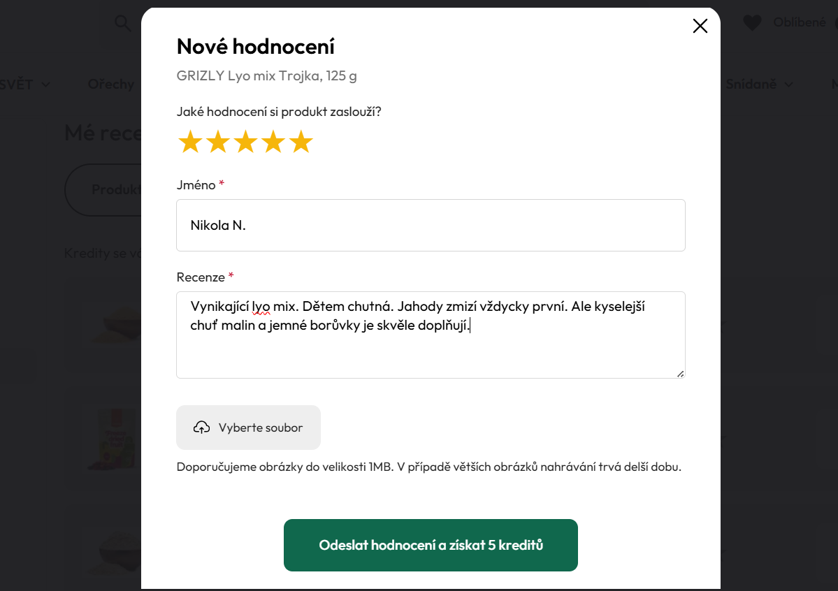 sleva na Grizly - hodnoceni produktu