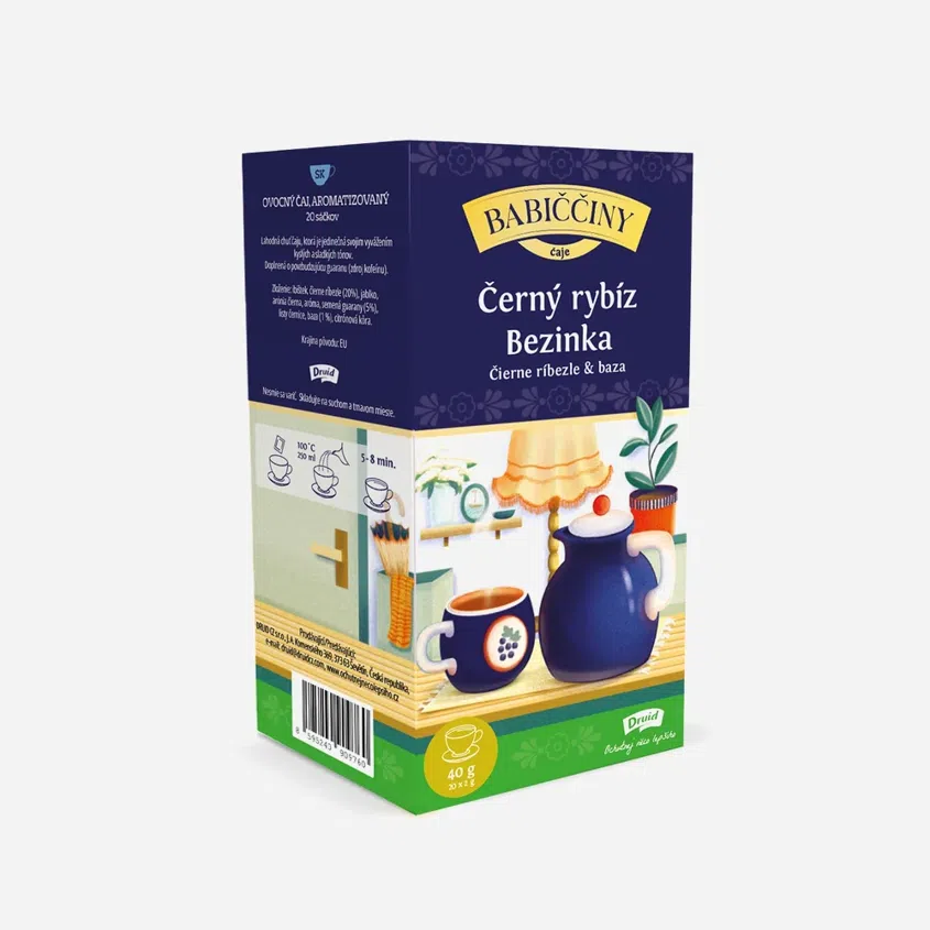 Babiččin čaj ovocný - černý rybíz a bezinka 6 x 40 g