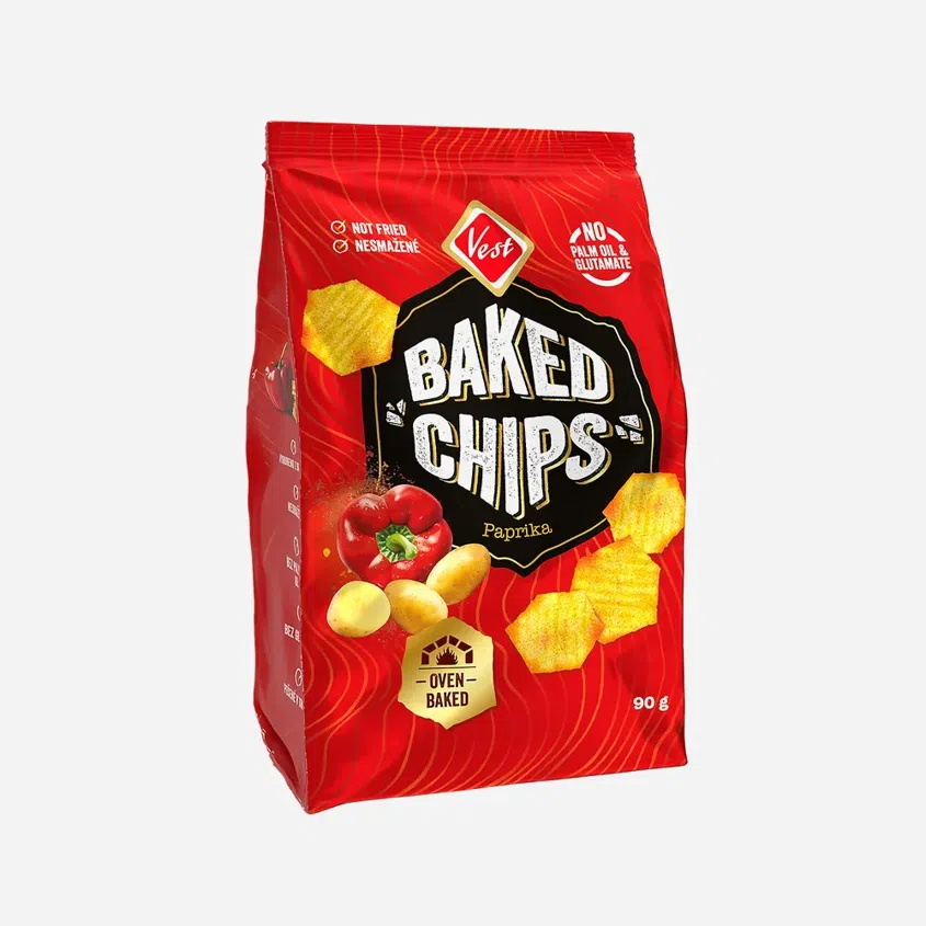Baked chips paprikové