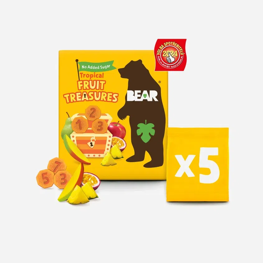 Bear Fruit Treasures Tropical mango a marakuja 5 x 100 g