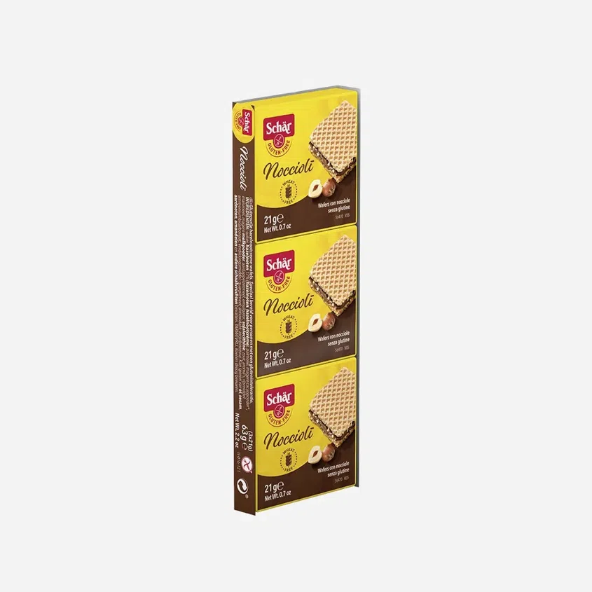 Bezlepkové oplatky s lískooříškovou náplní Nocciolí 3x21 g 6 x 63 g