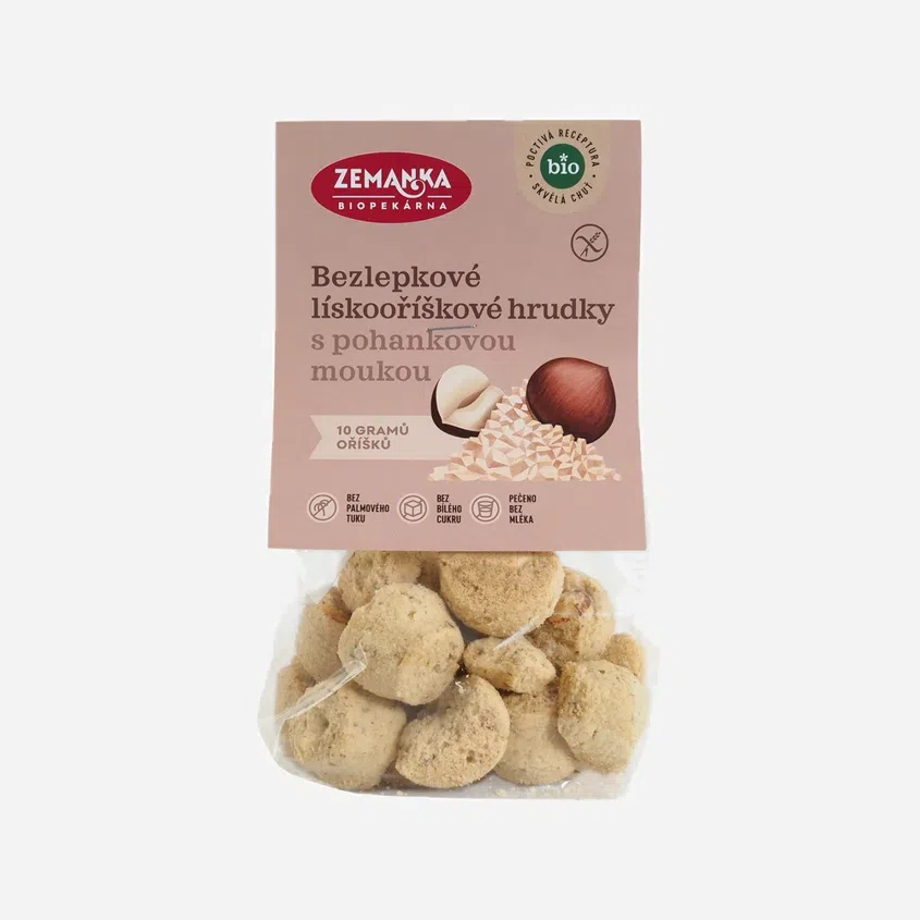 Bezlepkové pohankové hrudky s lískovými oříšky BIO 6 x 100 g