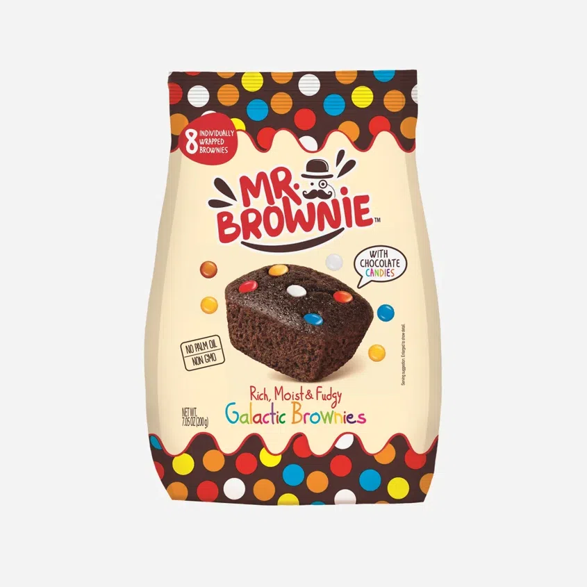Brownies kakaové s belgickou čokoládou a barevnými čokoládovými čočkami
