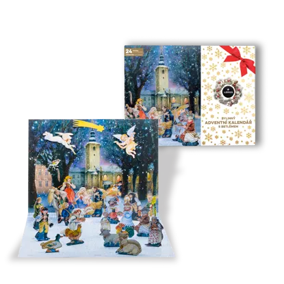 Bylinný Adventní kalendář s betlémem 6 x 24 sáčků
