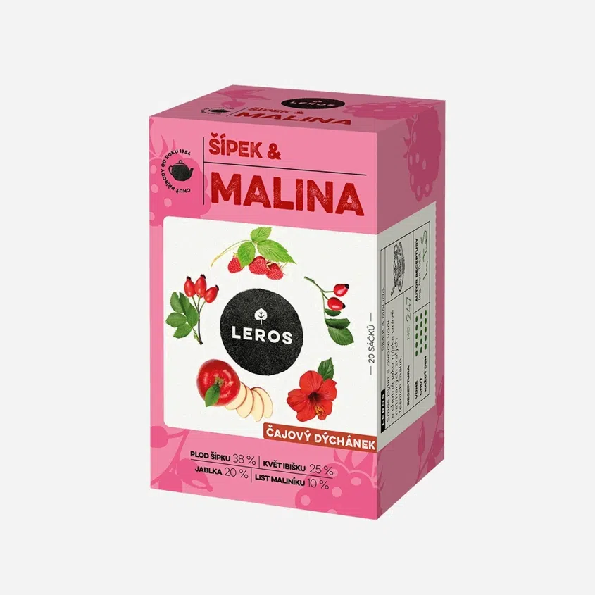 Čajový Dýchánek šípek a malina 6 x 20 sáčků