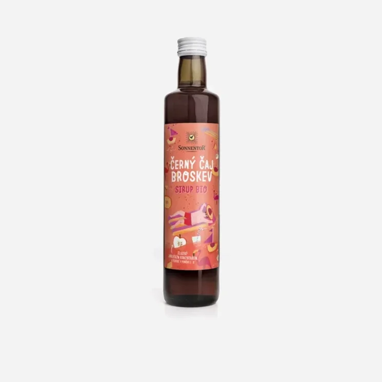 Černý čaj broskev sirup BIO 12 x 500 ml