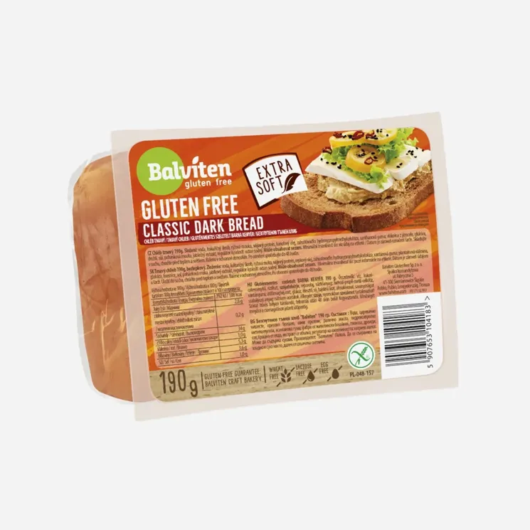 Chléb tmavý krájený bez lepku 6 x 190 g