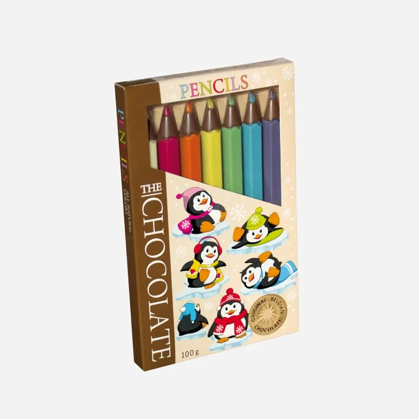 Čokoládové pastelky - motiv tučňáci 5 x 100 g