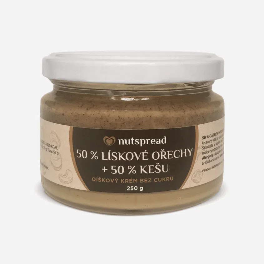 Dvoubarevné máslo lískové a kešu ořechy 6 x 250 g
