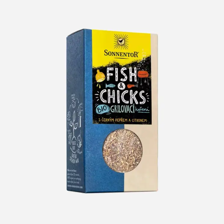 Fish a Chicks  grilovací koření na ryby a kuře BIO 6 x 55 g