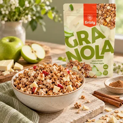 Granola bílá čokoláda, skořice a jablko 6 x 450 g