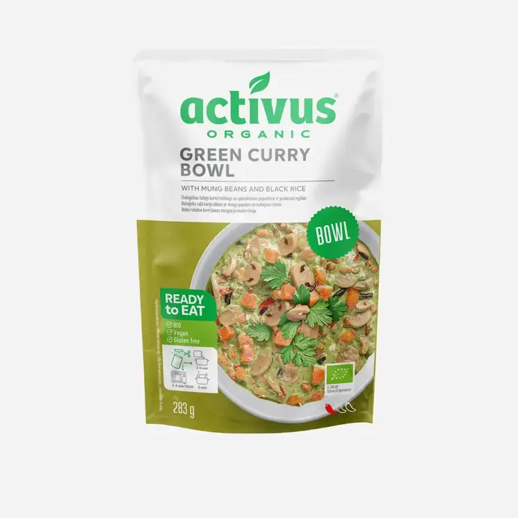 Green Curry Bowl se zeleným kari kořením, fazolemi mungo a černou rýží BIO 6 x 283 g