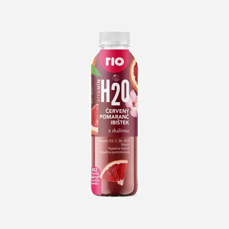 H2O červený pomeranč a ibišek 12 x 400 ml