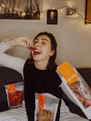 Jablka sušená tasty plátky – s jahodovým prachem 5 x 225 g