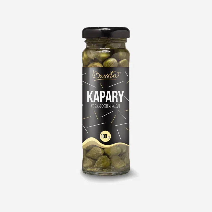 Kapary ve slanokyselém nálevu sklo