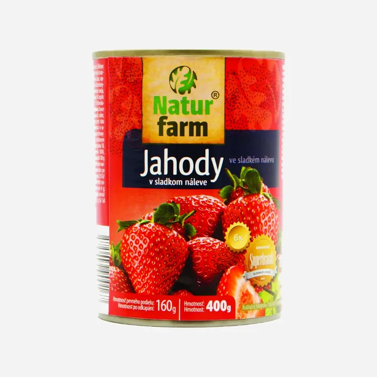 Kompot jahodový ve sladkém nálevu 6 x 400 g