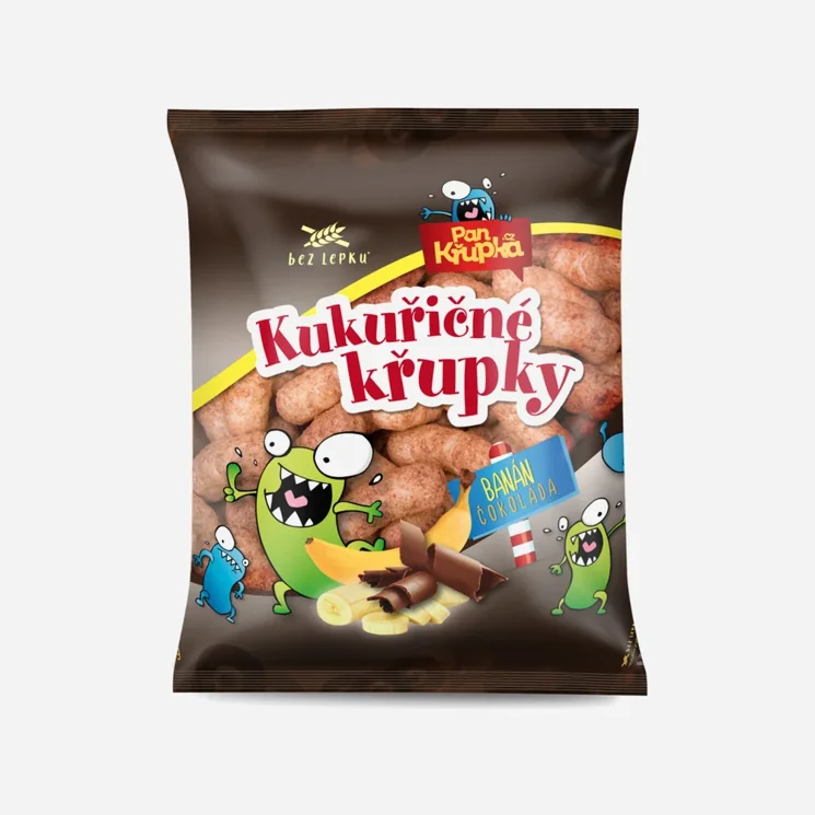 Křupky kukuřičné banánové s čokoládou