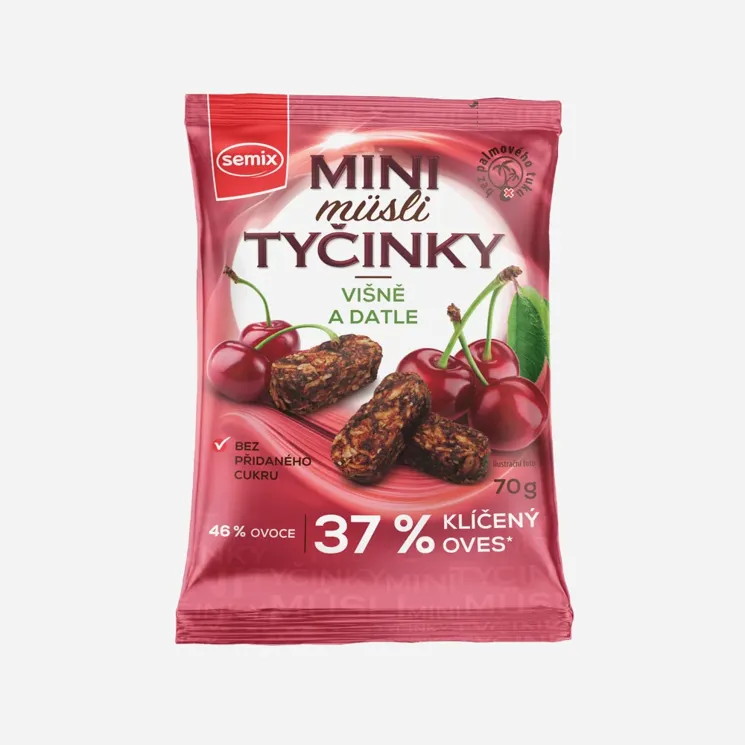 Mini müsli tyčinky s višněmi bez lepku 12 x 70 g