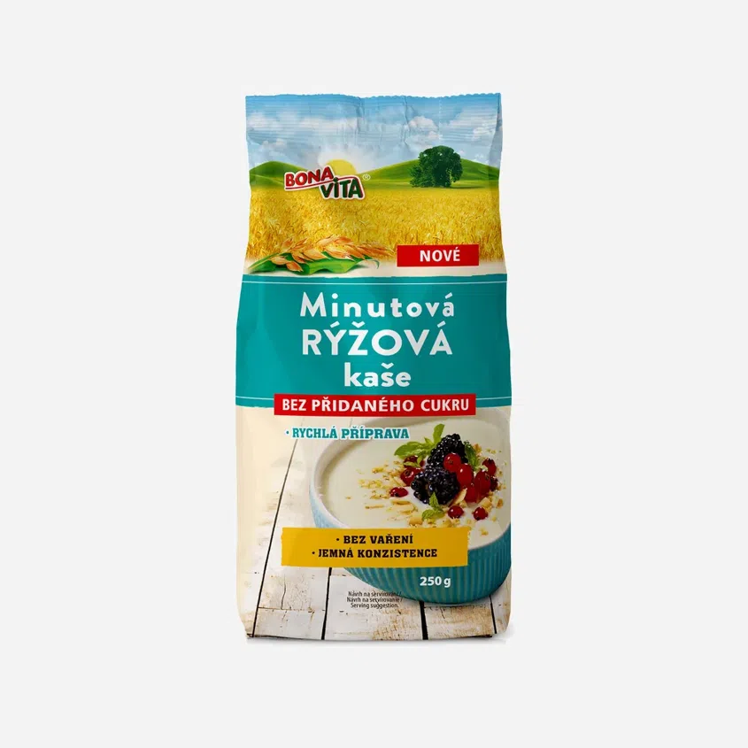 Minutová rýžová kaše bez přidaného cukru 6 x 250 g