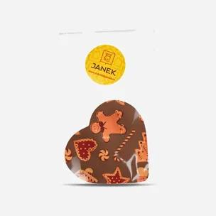 Mléčné čokoládové srdíčko s vánočním potiskem 6 x 14 g