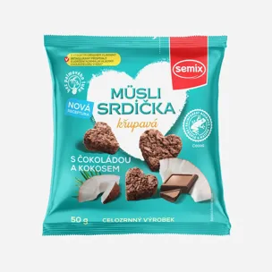 Müsli srdíčka s čokoládou a kokosem 6 x 50 g