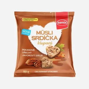 Müsli srdíčka s pekanovými ořechy a javorovým sirupem 6 x 50 g