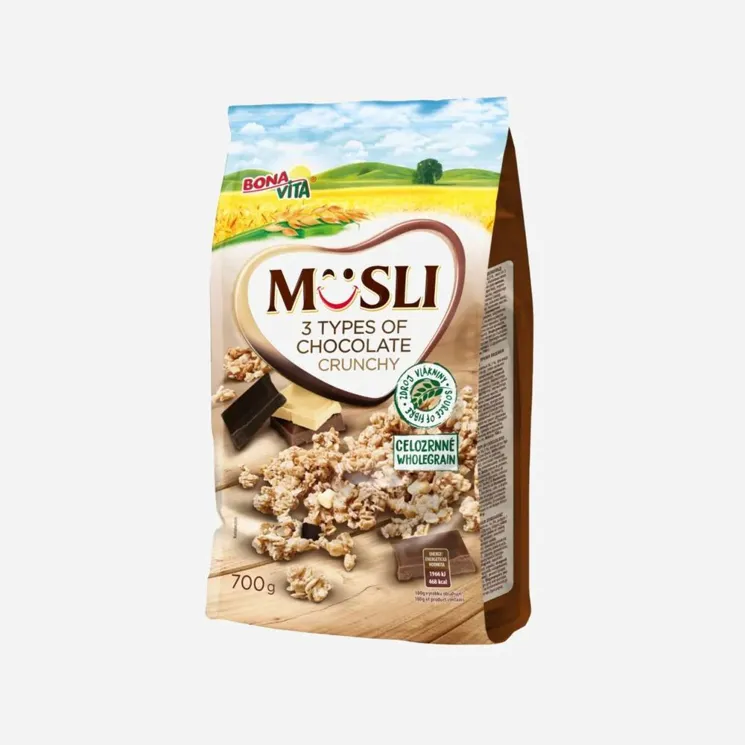 Musli zapékané 3 druhy čokolády 6 x 700 g
