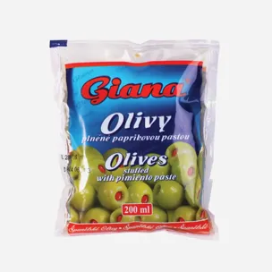 Olivy zelené plněné papričkou 6 x 195 g