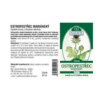 Ostropestřec mariánský tinktura z pupenů 5 x 50 ml