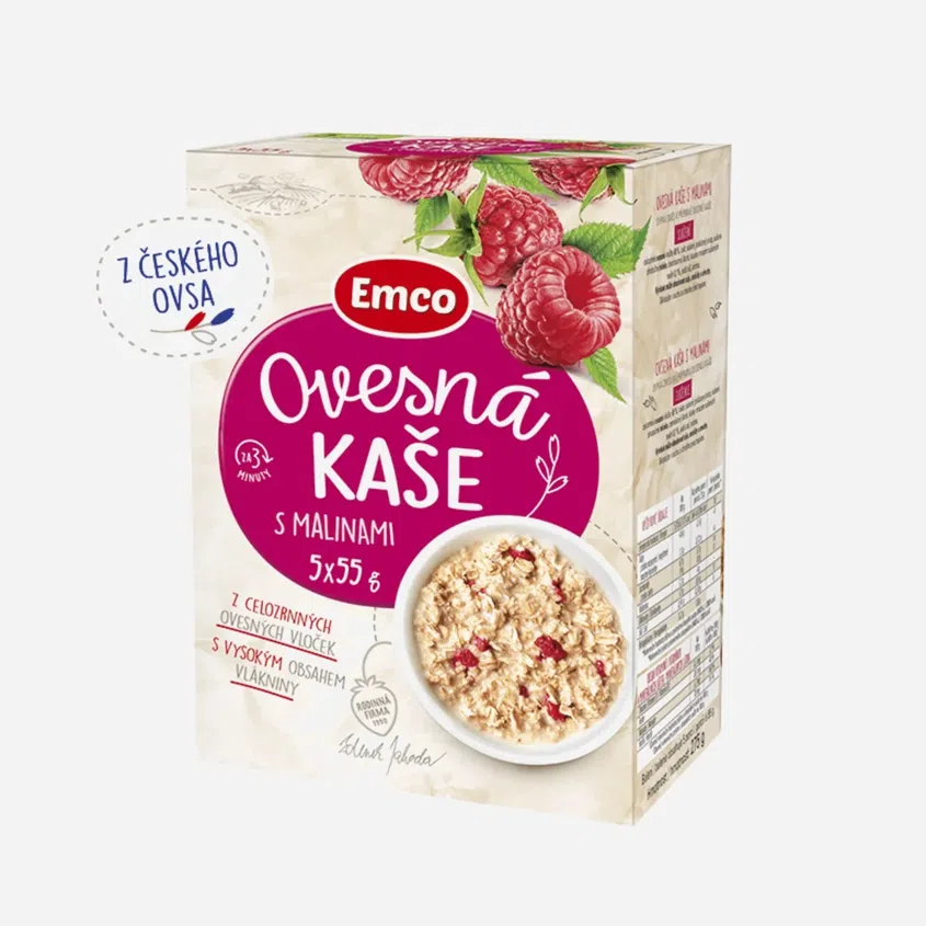 Ovesná kaše s malinami 5x55 g