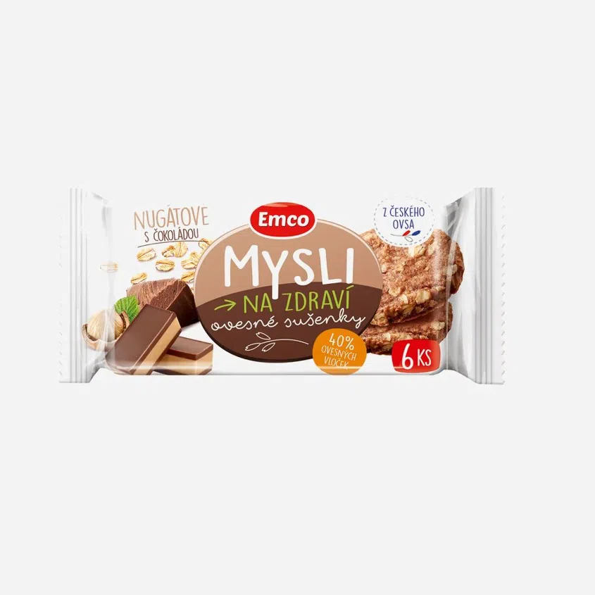 Ovesné sušenky čokonugátové