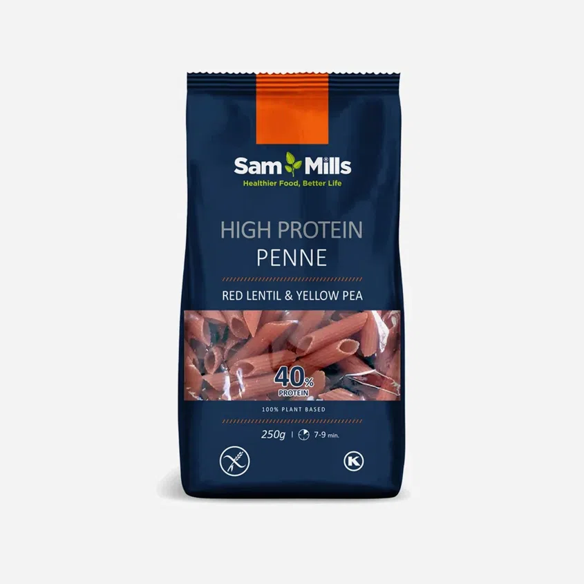 Penne z červené čočky a žlutého hrachu (40% proteinu) 6 x 250 g