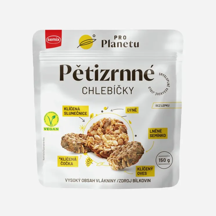 Pětizrnné chlebíčky bez lepku PRO Planetu 5 x 150 g