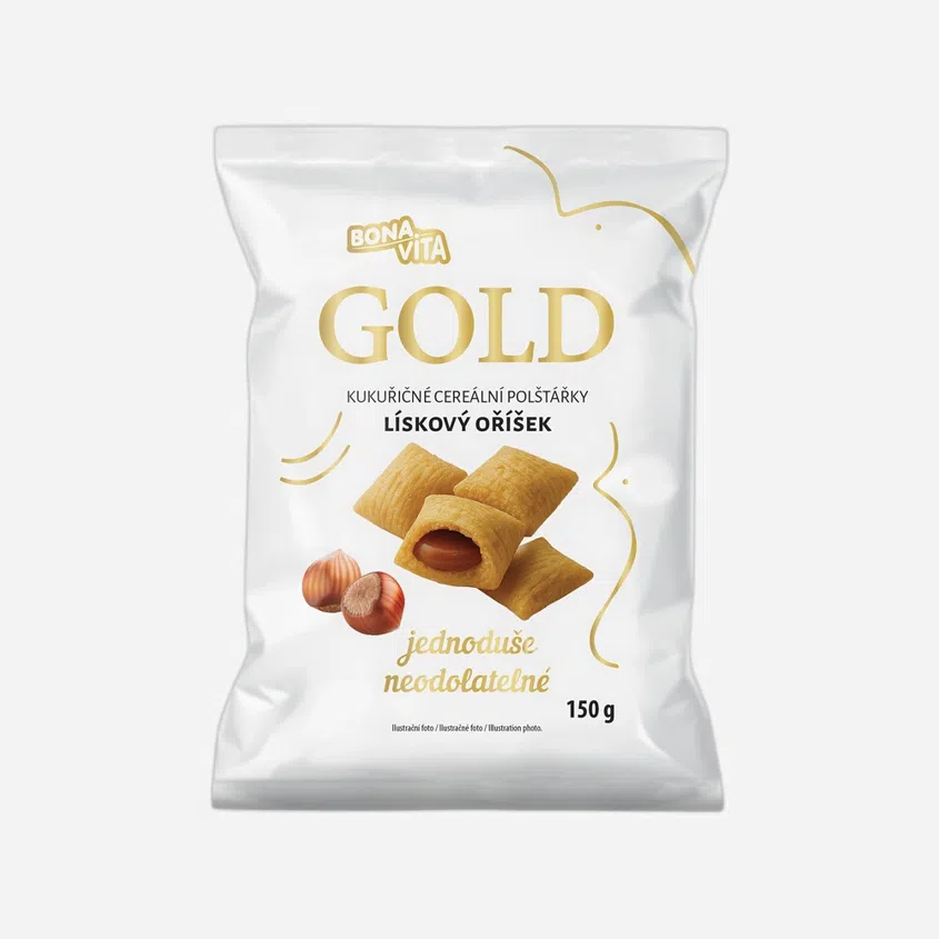 Polštářky GOLD lískový oříšek