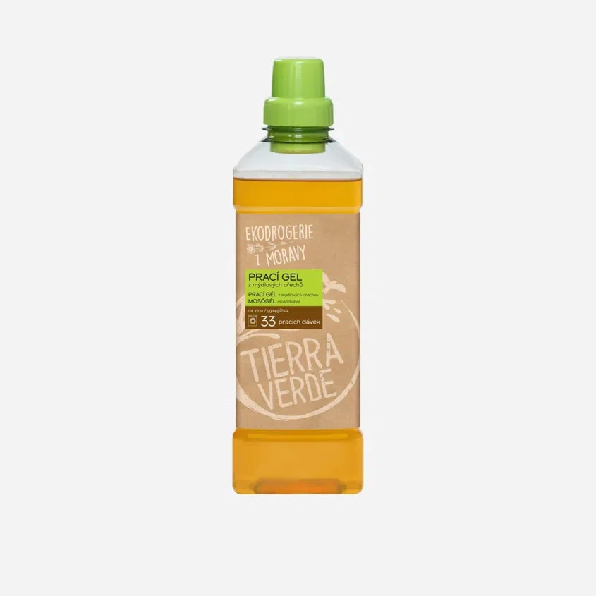 Prací gel z mýdlových ořechů na vlnu a funkční textil z merino vlny 6 x 1000 ml