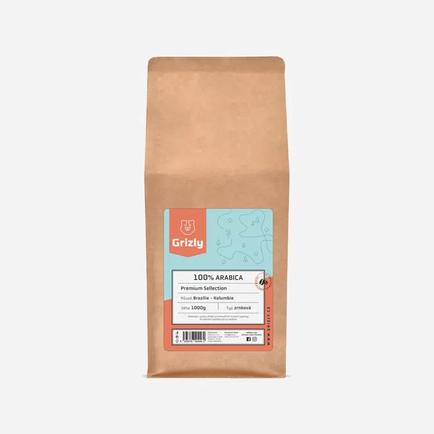 Pražená zrnková káva 100% Arabica Premium Selection
