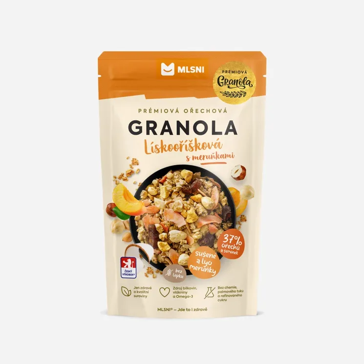 Prémiová granola Lískooříšková s meruňkami 6 x 400 g