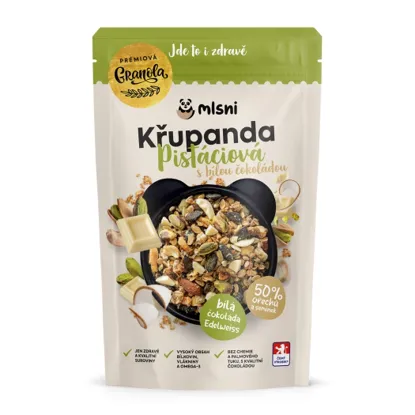 Prémiová granola Pistáciová s bílou čokoládou