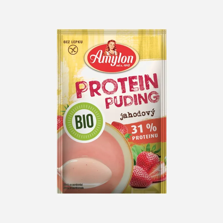 Protein puding jahodový bez lepku BIO
