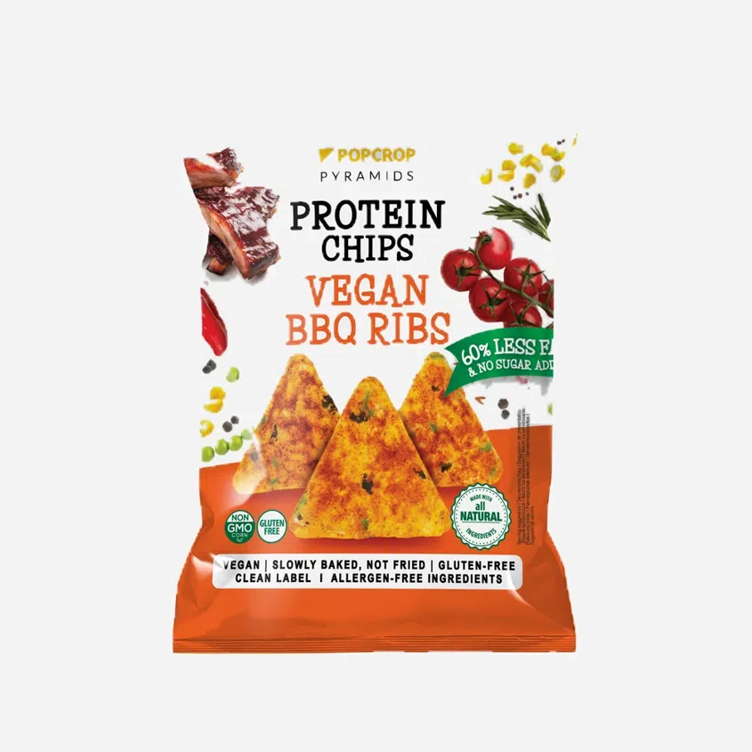 Proteinové chipsy s příchutí barbecue žebírek