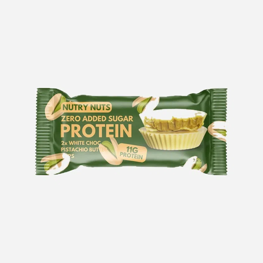 Proteinové košíčky bílá čokoláda s pistáciovým krémem