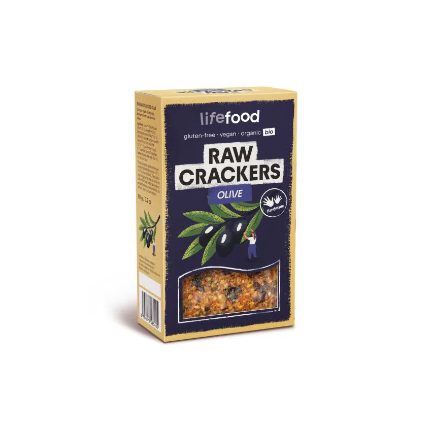 RAW CRACKERS Olivové RAW BIO