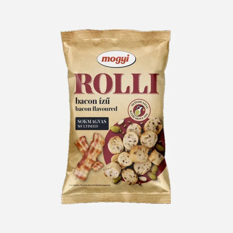 Rolli - vícezrnné chlebové krekry s příchutí slaniny