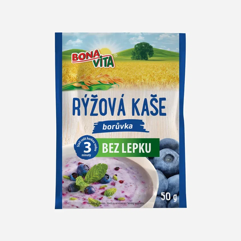 Rýžová kaše borůvka bez lepku