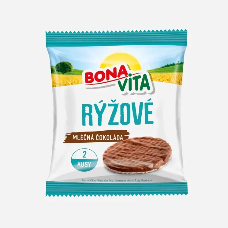 Rýžové chlebíčky mléčná čokoláda 2 ks