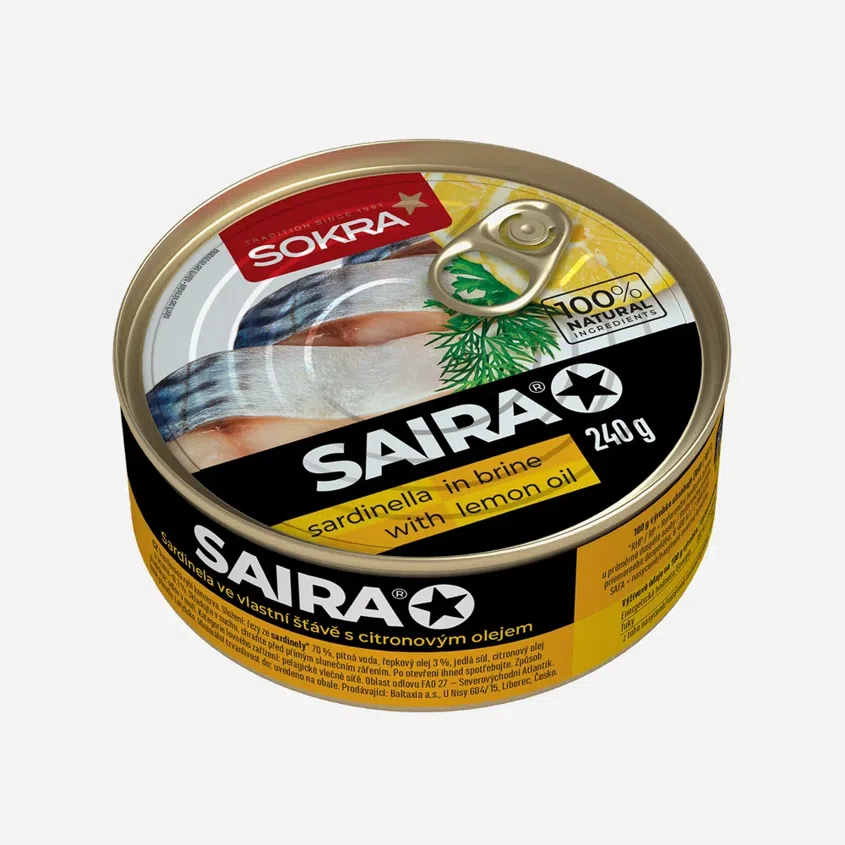 Saira Sardinela ve vlastní šťávě, citron 12 x 240 g