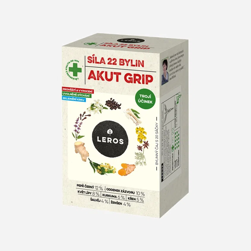 Síla 22 bylin Akut grip 6 x 20 sáčků