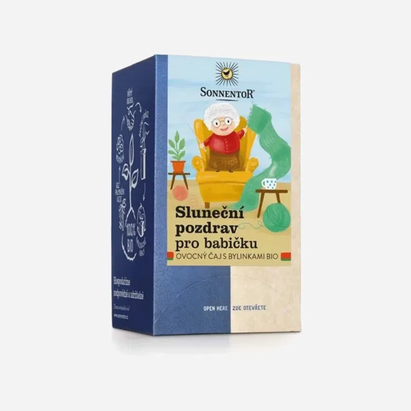 Sluneční pozdrav pro babičku ovocný čaj s bylinkami porcovaný BIO 6 x 45 g