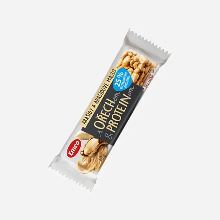 Tyčinka s ořechem, proteinem - arašídy 12 x 40 g