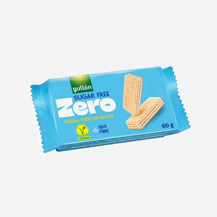 Vanilla wafer plněné krémem (70 %) s vanilkovou příchutí, bez cukru, s vlákninou 6 x 60 g